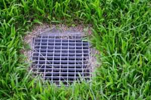 Drain in a lawn in Momence, IL.